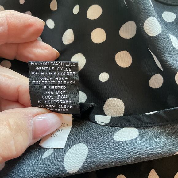 Spense Black White Tiered Ruffle Polks Dot Tank M - Picture 5 of 6